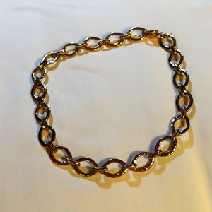 Hammered silver link necklace